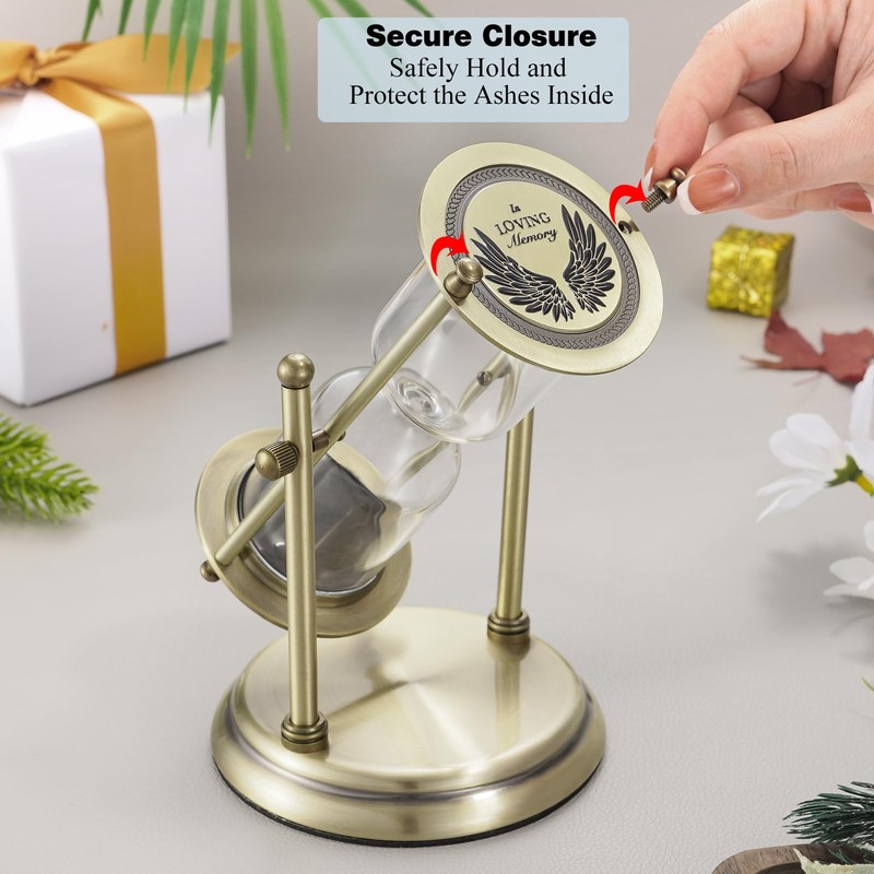 Abooxiu Rotating Hourglass Cremation Urns for Adults - Memorial Keepsake