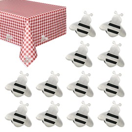 12PCS Magnetic Tablecloth Weights,Little Bee Stainless Steel Magnetic Extra Heavy Magnetic Tablecloth Holders Curtain Weights Shower Curtain for Indoor Outdoor Home Kitchen Wedding Party Picnic
