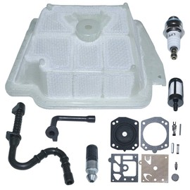 AUMEL 1135 120 1601 Air Fuel Oil Filter Line Intake Manifold Spark Plug for Stihl MS361 Chainsaw w/Intake Manifold Carburetor Repair Kit.
