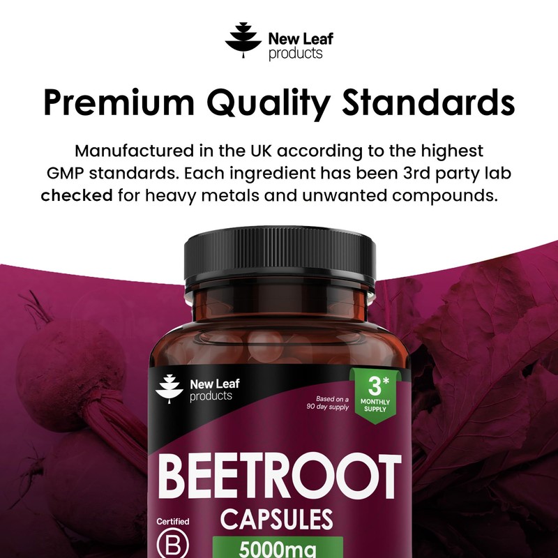 Beetroot Capsules - High Strength 5000mg Beetroot Supplement Enriched with