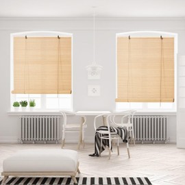 Bamboo Roller Blinds Shades,Outdoor Bamboo Roll Up,Vertical Lifting,Natural,Breathable,Waterproof Roller Shades for Privacy Protection,Sun Shade,Blackout,Ventilation,Easy Installation,32x72in（WxH