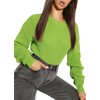 Urban CoCo Women's Solid Long Sleeve Crew Neck Knitted Pullover