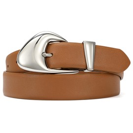 SUOSDEY Women Leather Belt for Jeans Dresses Fashion Ladies Waist Belt Black Brown Women's Belts 1.18" Width