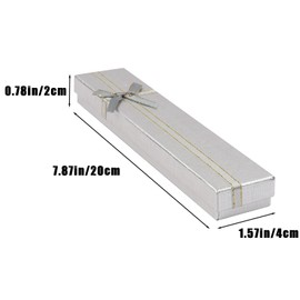 2Pcs Necklace Gift Boxes | 20x4x2.2cm Jewellery Gift Box with Lid Small Gift Box Bracelet Gift Boxes Small Paper Boxes for Gift Present (Silver)