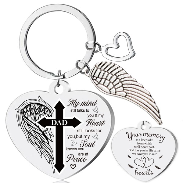 Dad Bereavement Memorial Gifts Keychains - Remembrance Dad Keychain, Sympathy