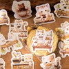 Obujopal 46 Pcs Small Coffee Cat Stickers for Scrapbooking Diary