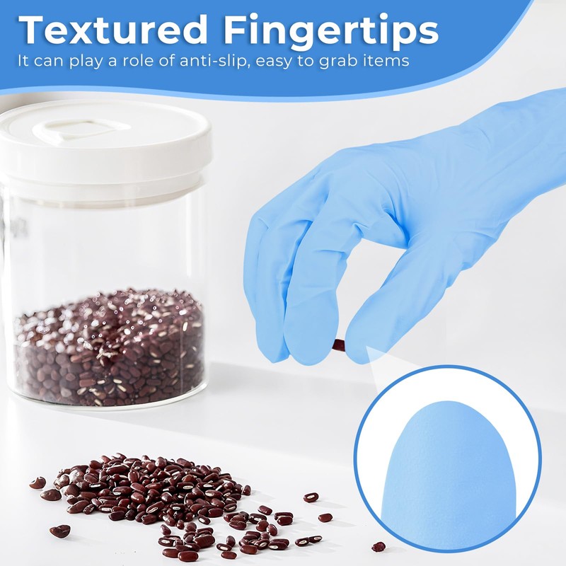 Disposable Nitrile Gloves - Pack of 50, Extended Cuff Cleaning