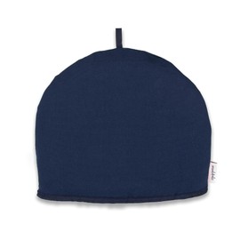 Muldale Blue Tea Cosy for Teapot Large in Oxford Navy - Insulated Thermal 100% Cotton Extra Thick Wadding - Made in England, UK - Tea Cosy Covers Fit 1 to 6 Cup Neutral Kitchen Textiles Range