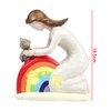 Nicear Rainbow Bridge Katzen-Gedenkgeschenk mit – handgefertigter Harzstatue eines Mädchens,