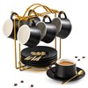 YHOSSEUN Ceramic Espresso Cups Set of 6, 4 Oz Expresso