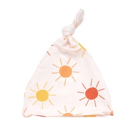 Three Little Tots - Knotted Newborn Hat Baby Beanie Hat Top Knot Stretchy Buttery Soft (Sunshine)