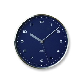 Lemnos LC18-03 NV Lemnos Wall Clock, AIRA AERA, Analog, Aluminum, Navy, Navy, 7.9 x 1.6 inches (200 x 40 mm)