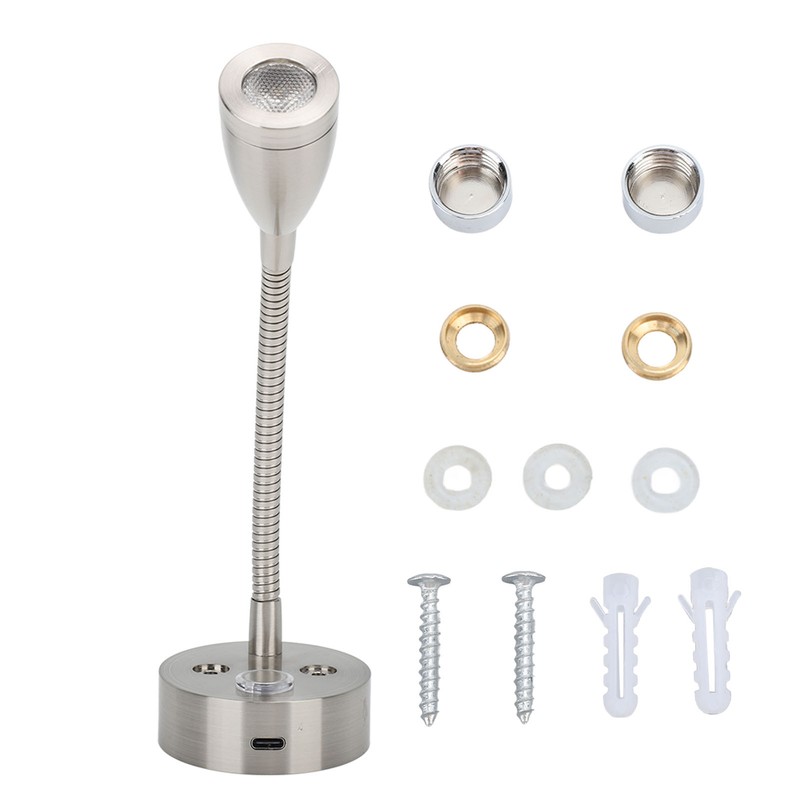 DC12‑24V LED RV Bedside Lamp High Brightness Aluminium Alloy Gooseneck