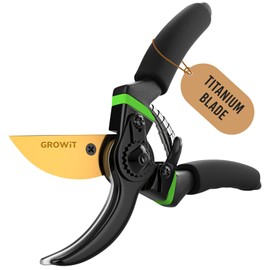 Ultra Sharp Japanese Steel Pruning Shears - Cuts 3X Easier, Weak Hand Arthritis Clippers, Rust-Resistant Titanium Coated Pruner, Effortlessly Cuts 3/4 Inch