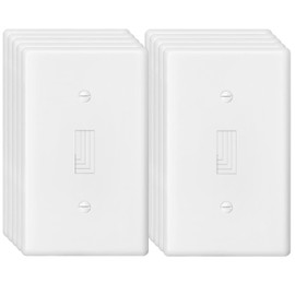 Decorator Wall Plate Toggle Light Switch Plate Outlet Cover,Unbreakable Polycarbonate Thermoplastic, White (10-Pack, Single Toggle-White)