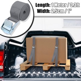 X AUTOHAUX 2pcs 3.3ft Cargo Tie Down Straps Heavy Load Lashing Straps Travel Luggage Strap Adjustable with Cam Lock Buckle for Car Truck Gray