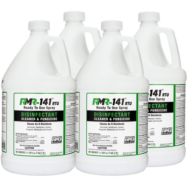 RMR-141 RTU Mold Killer, Cleaner to Kill Mold, Inhibits the Growth of Mold and Mildew, Disinfectant and Cleaner, Kills 99% of Household Bacteria and Viruses, EPA-Registered Product, 1 Gallon (4-Pack)