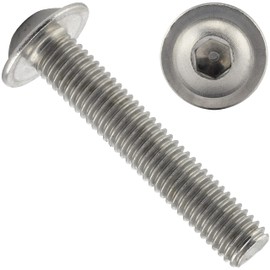 OPIOL QUALITY® Rounded Head Screws with Flange and Hexagon Socket ISO 7380 M6 x 35 mm Made of Stainless Steel A2 V2A (Pack of 10) Flat Head Screws Full Thread Flange Screw Rustproof Stainless Steel