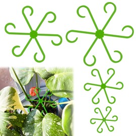 Paradi star 4Pcs Plant Stem Supports,Climbing Houseplant Stakes Holders Reusable Trellis Hook for Indoor Outdoor Plants Flowers Growth,4 Sizes