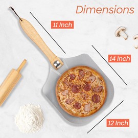 Lumiseera 12-inch Aluminum Pizza Peel with Foldable Wood Handle pizza paddle Rust resistance Aluminum Pizza Spatula– Restaurant Grade multipurpose Lightweight Pizza