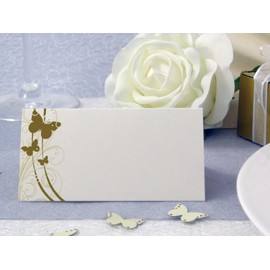 EinsSein 50 x Place Cards Wedding Love Butterfly Gold Wedding Place Cards Place Cards Name Cards Heart Butterfly Chair Roses Rings