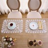 Raedan White Ivory Gold Floral Lace Placemats 14”x20” Set of