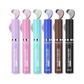 6 Colors Waterproof Mascara Set, Long Lasting Curling Mascara for Eyelashes, Smudgeproof Voluminous Curling Mascara Makeup, Cruelty Free & Paraben Fre