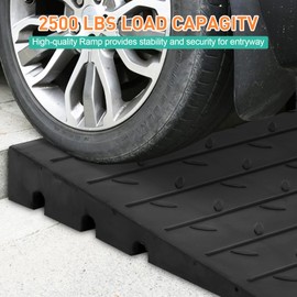 24"x42"x2.5" Rubber Threshold Ramp, 2.5" Rise Portable Wheelchair Ramp, 2500 LBS Capacity for Wheelchairs, Stairs, Steps, Home, Pets, and Doorways, Featuring 3 Channels Cord Cover
