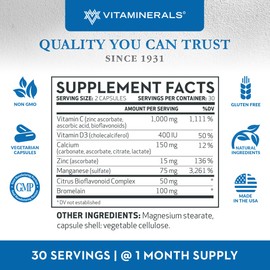 Vitaminerals 117 Distex™ Spinal Disc Support | Bromelain | Turmeric | Manganese | 60 Veggie Caps