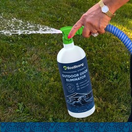 Outdoor Odor Eliminator | Outside Dog Urine Enzyme Cleaner – Powerful Pet, Cat, Animal Scent Deodorizer | Professional Strength for Yard, Turf, Kennels, Patios, Decks (32oz)