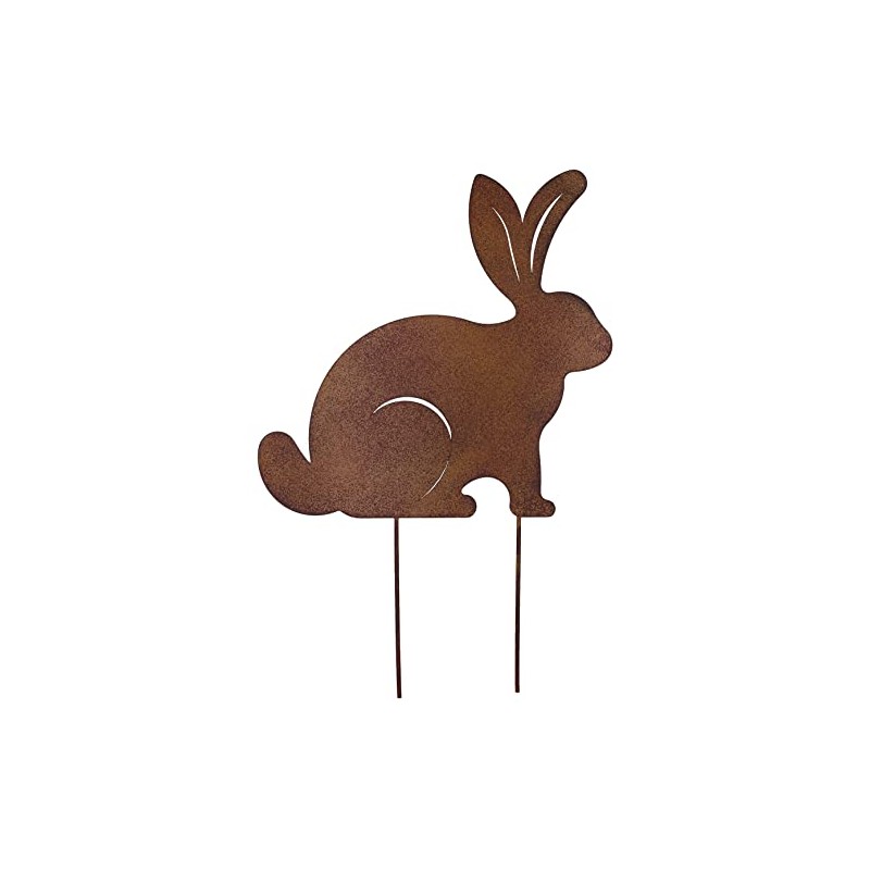 B2S BACK2SEASON Metal Rabbit, Rust Look, Garden Stake, Happy Easter,