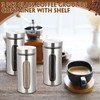 Suclain Stainless Steel Coffee Grounds Canisters with Shelf 3 x