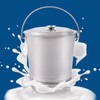 WUSILILU 14L Stainless Steel Bucket with Lid, Handle, Open Lip