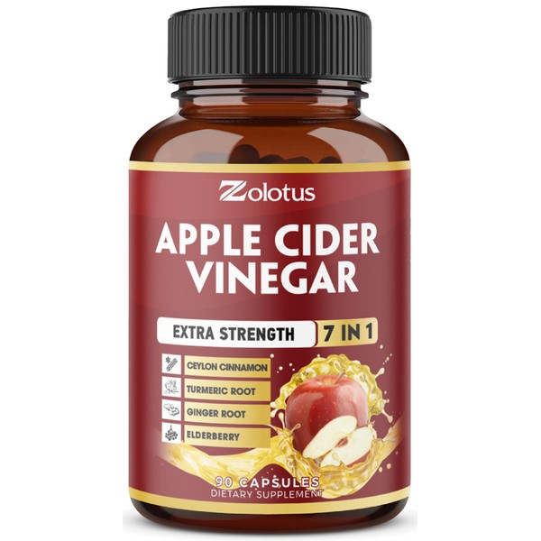 Zolotus 7 in 1 Apple Cider Vinegar Capsules, 3 Month