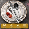 40 Piece Black Silverware Set, Stainless Steel Flatware Cutlery Set