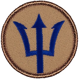 Trident Symbol Patrol Patch - 2" Diameter Round Embroidered Patch (Sew-on)