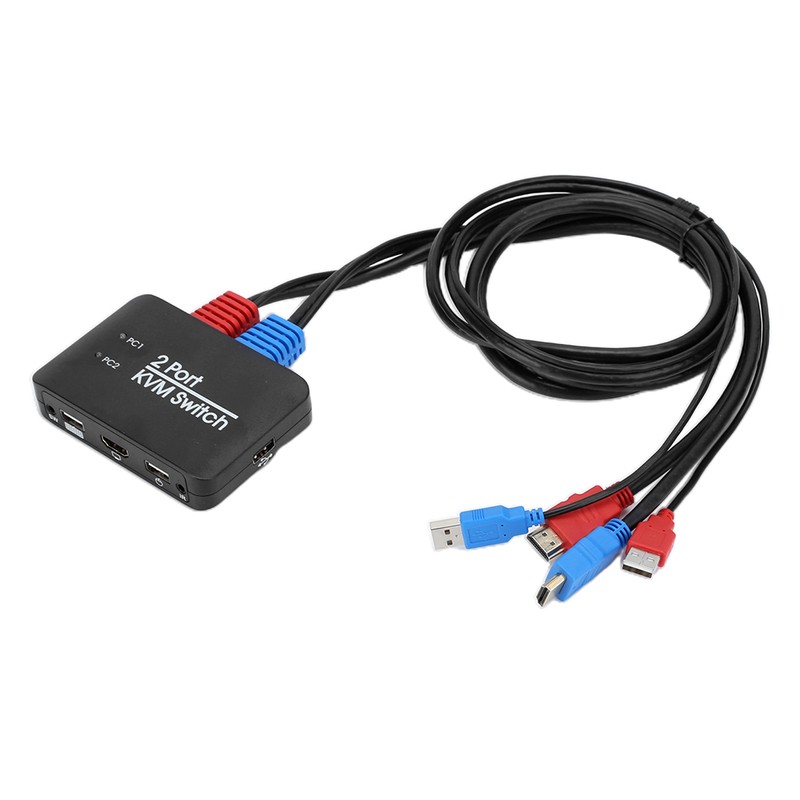 2‑Port KVM Switch USB 2.0 HDMI Umschalter for Windows/IOS/OS X/Linux/Netware/Unix/Android