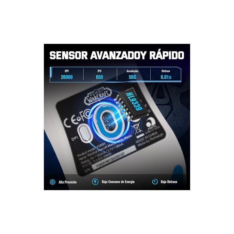 BLIZZARD Tribe Mouse Gaming Ultraligero de 49g, Mouse Inalámbrico con