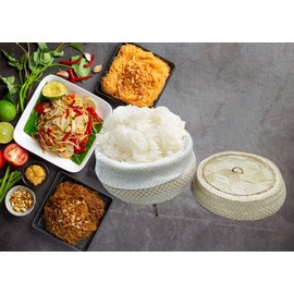 Heavens Tvcz Bamboo Rice Steamer Basket with Lid Sticky Rice Cooker Thai Home Electric Cooker Food Safe Free Cloth 1 piece