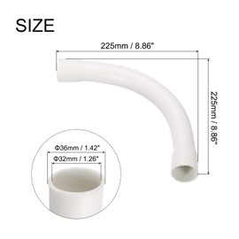 sourcing map PVC Conduit Coupler Elbow Fittings 32mm White Change Direction for Hose Electrical Conduit Pack of 4