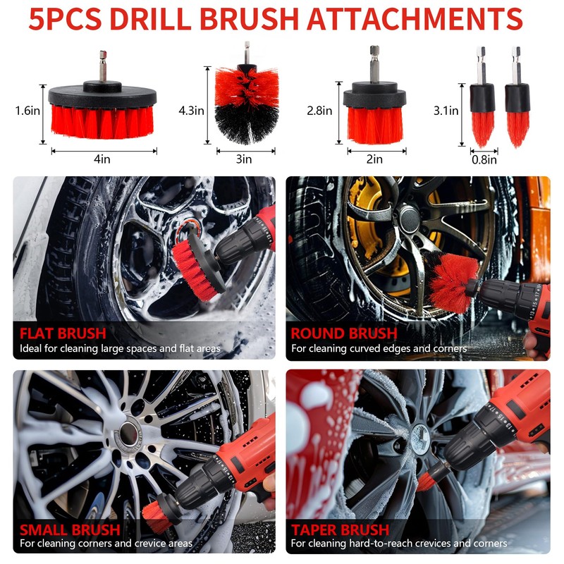 MIANYINGR 32Pcs Car Detailing Kit, Auto Detailing Brush Set and