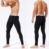 Men's Winter Fleece-Lined Sports Tights Base Layer Leggings Black