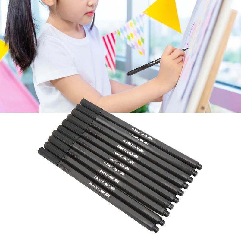 10Pcs Micro Line Pens Plastic Water Based Paint Fineliner Ink