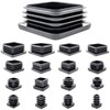 16x16mm Plastic End Caps, Square Tube Inserts (Pack of 4,