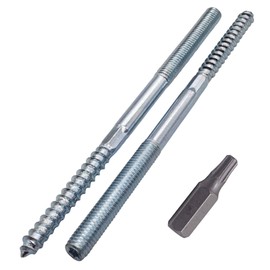 SKIR'CO Pack of 4 Hanger Bolts M8 x 140 mm, Double Threaded Dowel Bolts, Double Head Screws