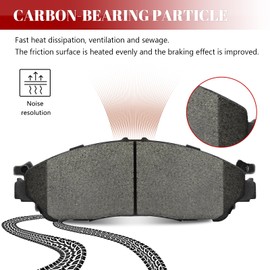 YXPCARS Ceramic Disc Brake Pads Set Front and Rear Replacement for Acura Mdx 2014 2015 2016, for Honda Pilot 2016-2021/ Ridgeline 2017 2018 2019 2020