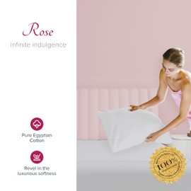 Carressa Linen 100% Egyptian Cotton Pillow Cases Standard/Queen Size Set of 2 - Luxury 1200 Thread Count Sateen White Pillow Cases, Silky Soft Cotton Pillowcases Fits Standard & Queen Size Pillows