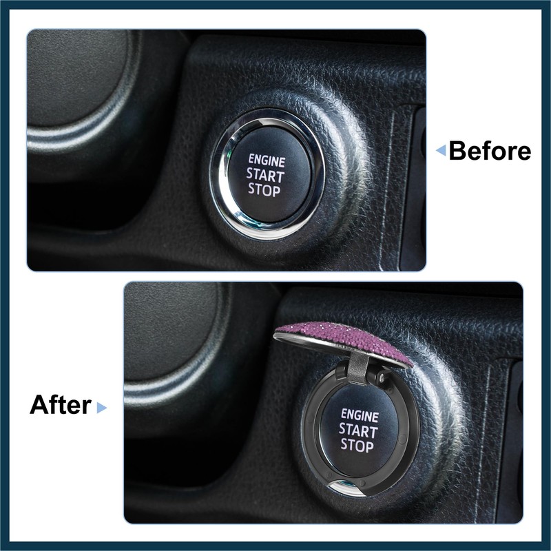 TUCKBOLD Crown Pattern Bling Car Start Stop Engine Button Cover