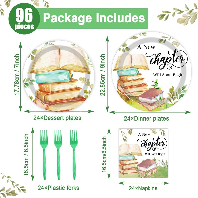 96Pcs Storybook Party Plates and Napkins for Book A New