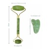 Mafab Set Rodillo Jade +guasha Masaje +cepillo Facial +antifaz Gel